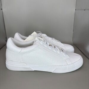 A New Day White Perforated Lace Up Sneakers Tennis Shoes Women's Size 7.5